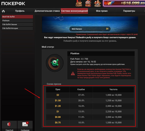 Рейкбек в PokerOK